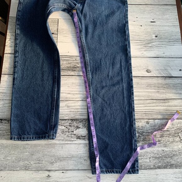 Wrangler Vintage 90s Dark Wash Denim Straight Leg Western Jeans - Picture 13 of 15